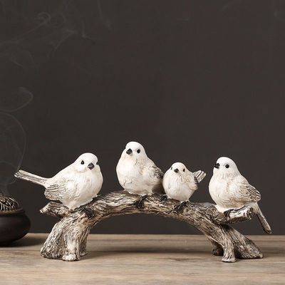 电视机上的小摆件美式现代小鸟摆件客厅酒柜电视柜桌面摆设乔迁新