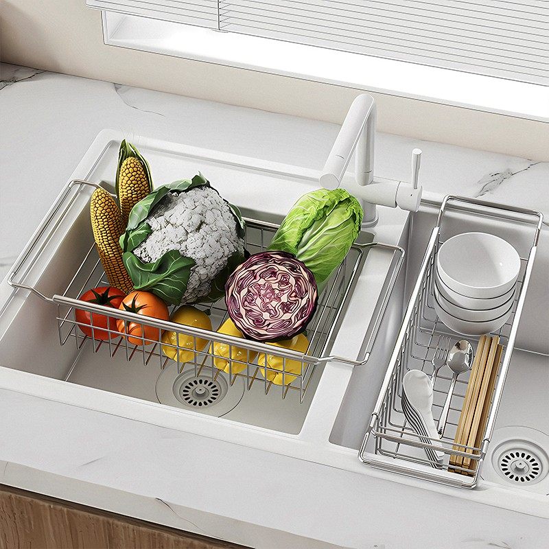 厨房水槽沥水架多功能水池碗碟水果洗碗池不锈钢可伸缩沥水置物架,收纳整理,整理架/置物架/收纳架,淘宝优惠券,粉丝福利购,淘宝优惠卷