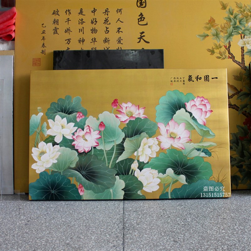 扬州漆器 定制手绘 新中式 挂屏 装饰画 壁画 漆画 玄关画 客厅