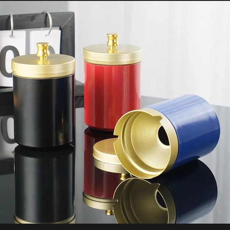 烟灰缸车载不锈钢防飞灰带盖家用餐厅沙漏时尚创意金属车内用烟盅