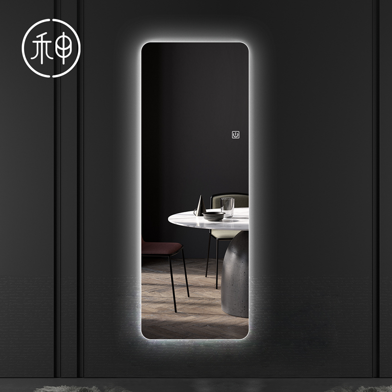 背光穿衣镜led灯镜全身镜圆角家用服装店试衣镜带灯发光镜壁挂墙