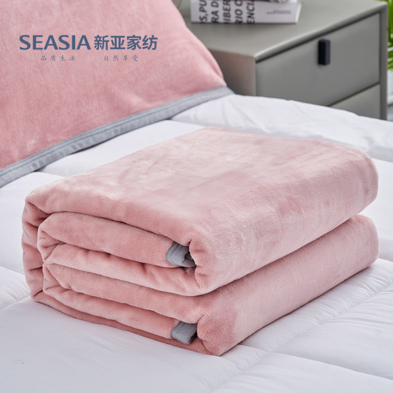 法兰绒毛毯珊瑚绒盖毯床单人加厚秋冬季双人铺床办公室午睡防静电
