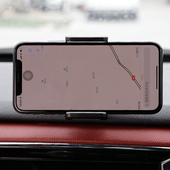 90度中控台上卡扣式 车载手机支架汽车用横屏导航固定支撑弹簧夹子