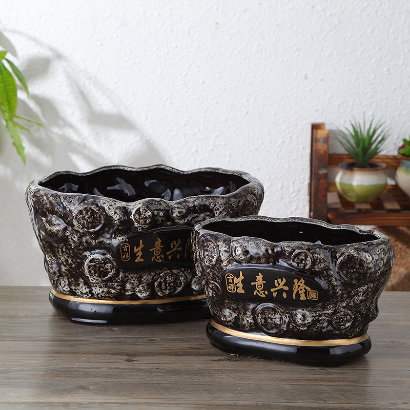 花盆陶瓷创意艺术花盆小号特色客厅室内个性桌面陶瓷花盆无托盘