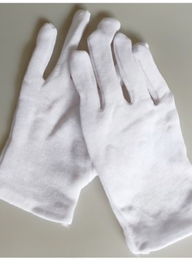 作业手套纯棉礼仪手套珠宝文玩盘珠工厂薄款男女干活工作劳保手套