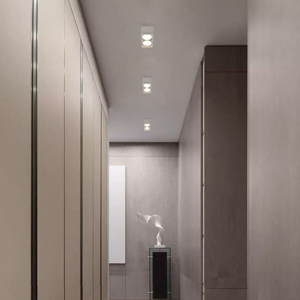 极简客厅无主灯照明方形盒子灯斗胆灯led格栅灯吸顶射灯明装筒灯