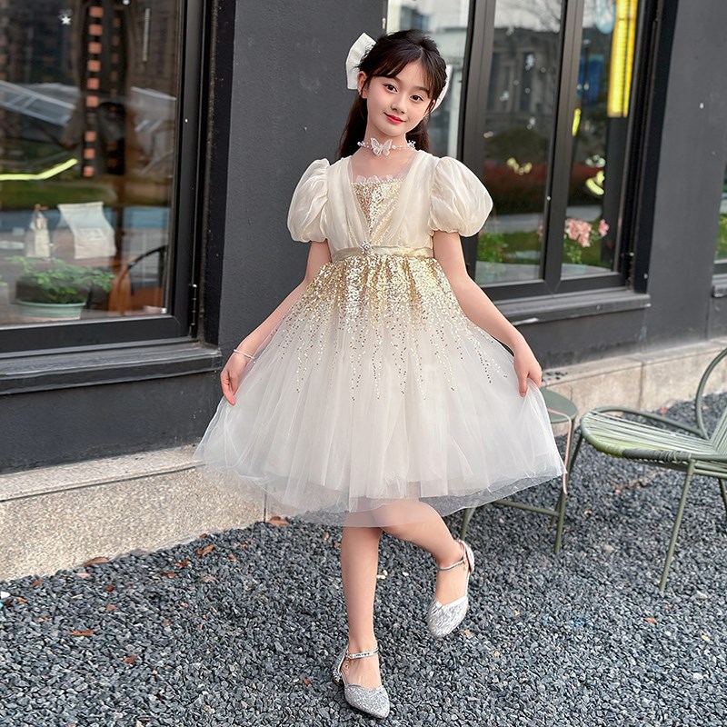 女童连衣裙夏季小女孩公主裙纱裙中大童洋气礼服六一儿童节表演服