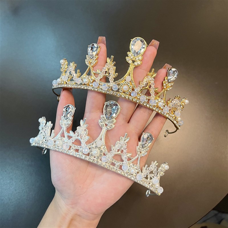 女童皇冠头饰儿童高端水晶王冠生日礼物公主宝宝发夹发卡新娘发饰