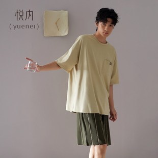 夏款 短裤 家居服男款 凉 休闲宽松薄款 b睡衣夏季 悦内男士 纯棉质短袖