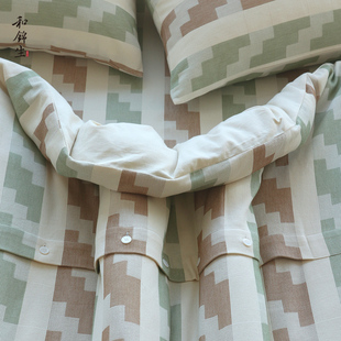 田野老粗布被套 纯棉被罩老粗布加厚棉布全棉