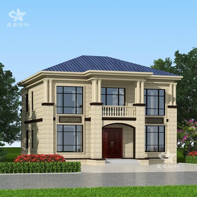 欧式二层别墅设计施工图纸两层小洋楼小户型农村自建房效果图楼房