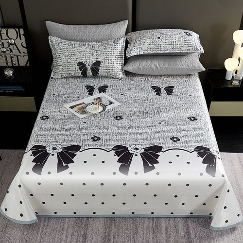 1冰丝席床单双人可机洗可折叠席子夏季宿舍学生床单空调席三件套