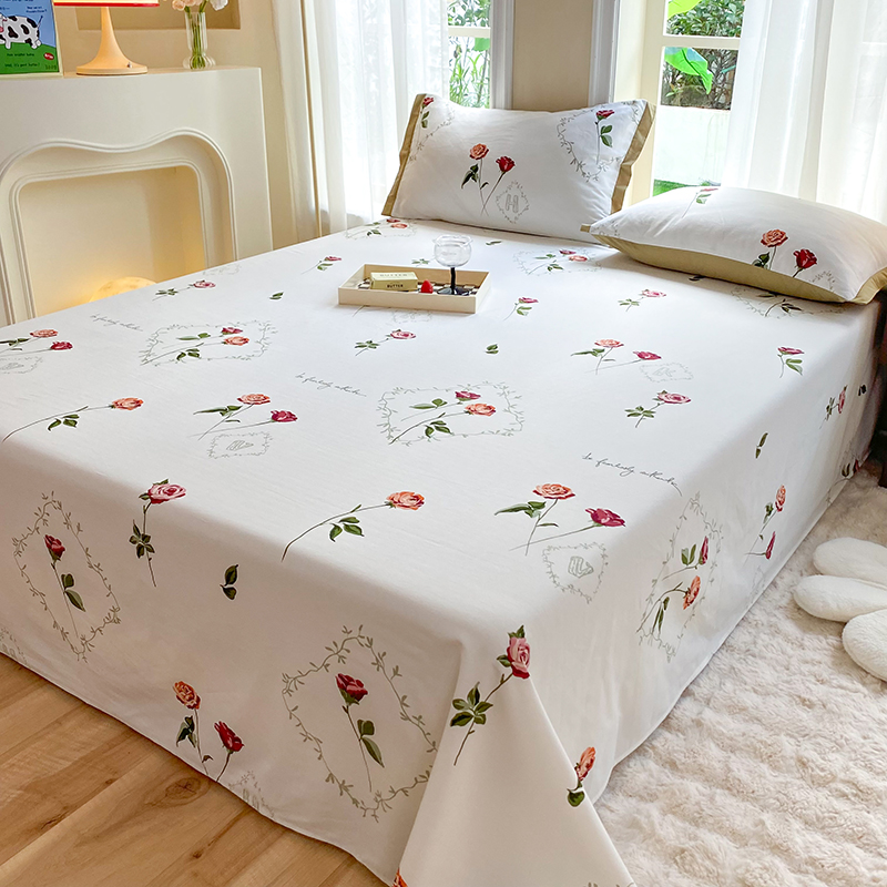 加厚磨毛床单单件纯棉100全棉宿舍单人学生被单枕套三件套四季用