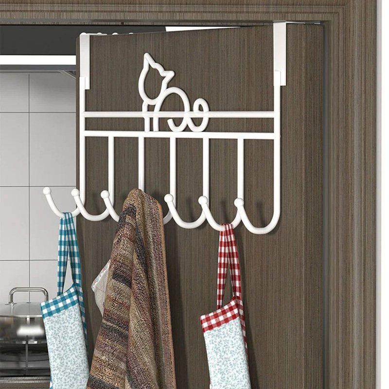 门后卧室挂钩无痕免打孔门上铁艺挂衣服壁M挂架入户门口收纳置物
