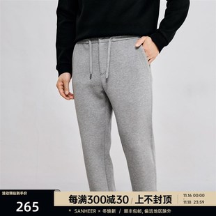 高档收口针织卫裤 冬季 内里磨毛空气层加x厚面料 简约 DBL098 时尚