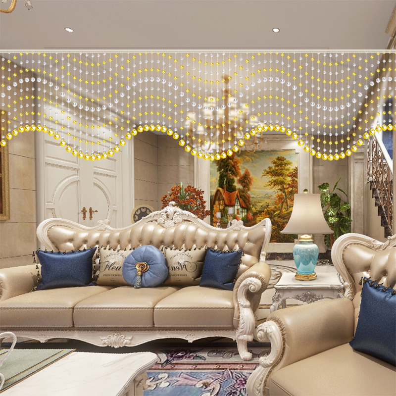 水晶珠帘风水挂帘隔断帘门帘客厅卧室帘子玄关餐厅装饰欧式免打孔