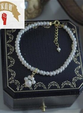 烨远 手作卡通鼠珍珠手链手串可爱日E韩简约百搭手环手饰001041