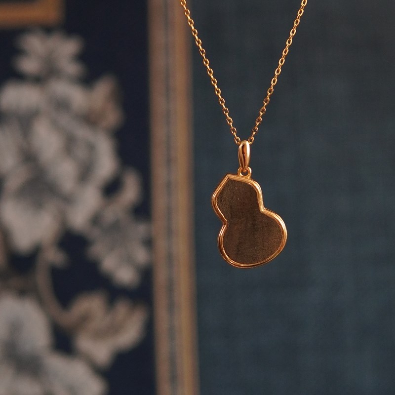 天然野沉香吊坠925银镶嵌葫芦中国风挂件男国潮挂坠项链寓意好物