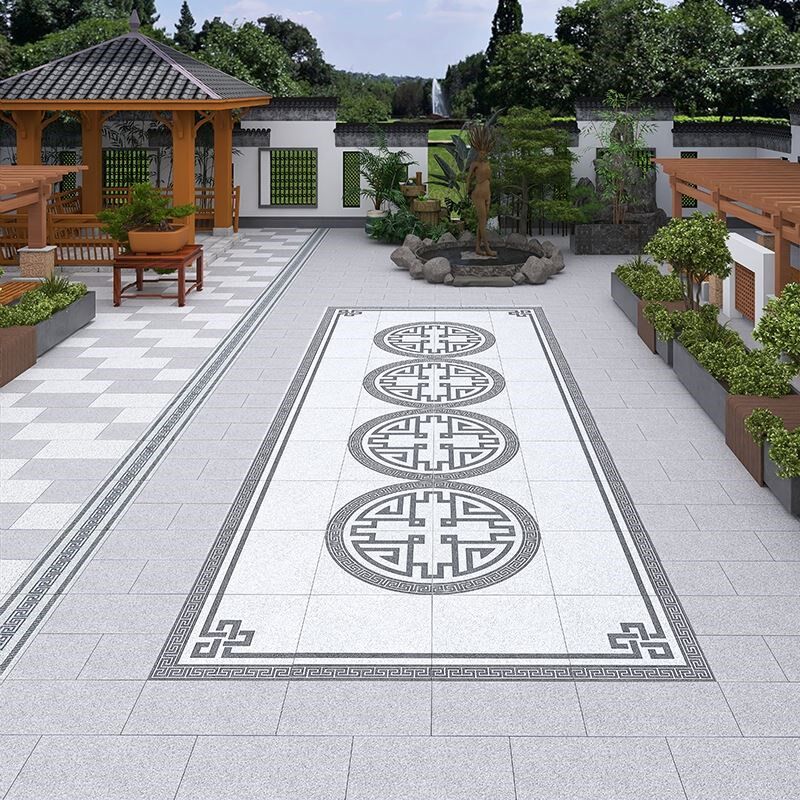 庭院地砖别墅户外室外花园u石英砖拼花拼图瓷砖长方形地铺石院子