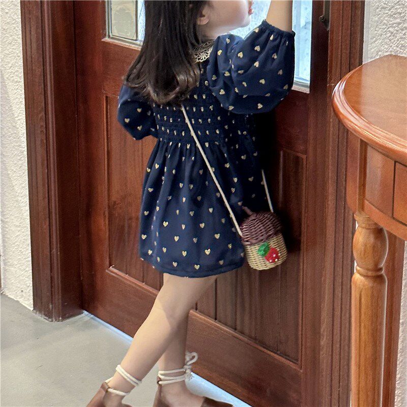 韩国藤编织儿童h斜挎小包包女孩凹造型可爱松果公主女W童斜挎包夏