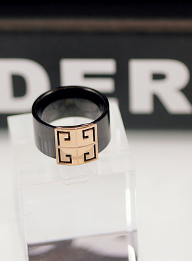 黑色男士戒指女j宽版潮男学生食指环霸气夸张大气个性简约百搭单