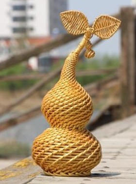 装饰葫芦手工编织篮藤编葫芦手工篮招财装饰篮葫芦家庭摆件篮