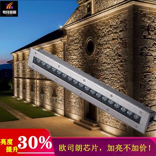 广场公园过道台阶走廊条形洗墙射灯 户外防水长条gled地埋灯嵌入式