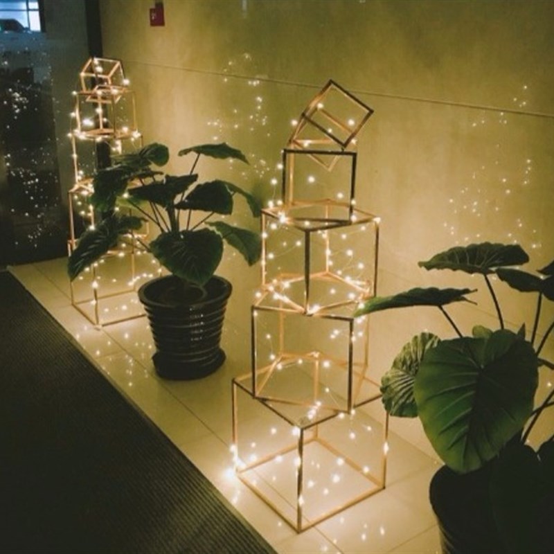 led米粒灯串彩色灯带户外防水灯条庭院装饰节日景观铜丝灯闪灯