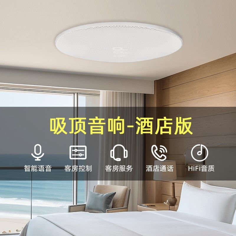 重音版闹钟酒店版智能声控吸顶蓝牙音箱语音点歌智能家居音响