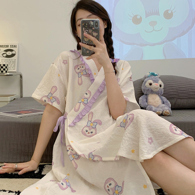 孕妇夏季睡裙纯棉待产裙进产房生产裙出院L服产妇产后月子裙喂奶