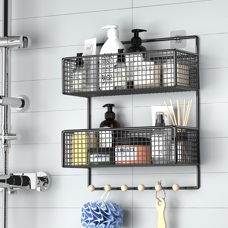 免打孔卫生间置物架浴室架子三角厕所洗漱台洗手间洗澡壁挂式墙上