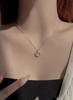 999纯银莫比乌斯环项链女款2024新款高级感轻奢小众锁骨链送女友