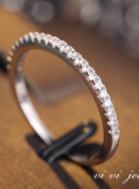 小排钻戒群镶结婚戒指锆石叠戴时尚经典百搭对戒排戒钻闭口女戒