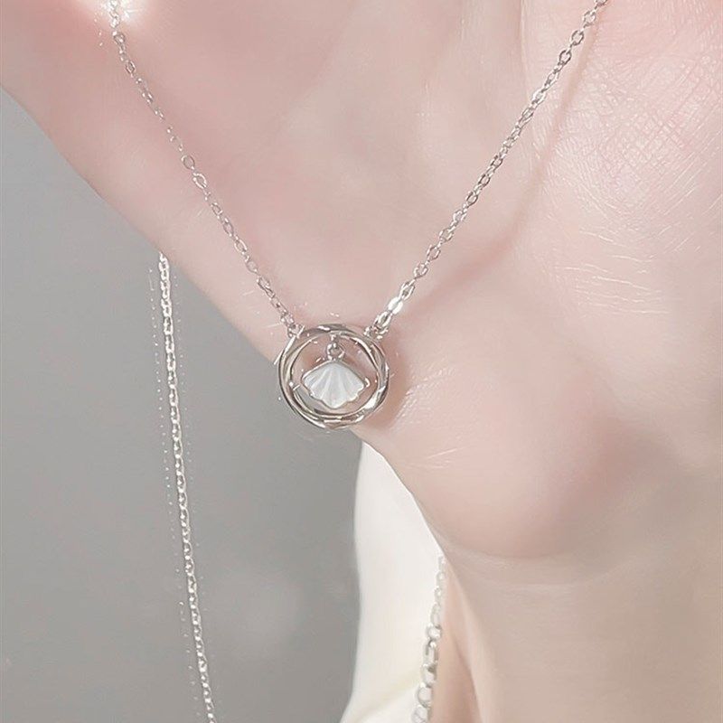 999纯银莫比乌斯环一贝子项链女轻奢小众高级感锁骨链送闺蜜礼物