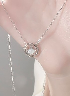 999纯银莫比乌斯环一贝子项链女轻奢小众高级感锁骨链送闺蜜礼物