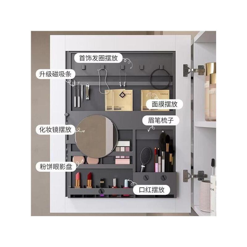 镜柜门后镜门背板美妆化妆品收纳架浴室卫生间塑料收纳整理储物架