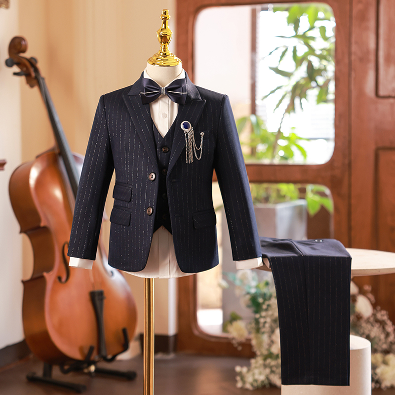 儿童西装套装帅气英伦风男童礼服小男孩走秀西服主持人钢琴演出服