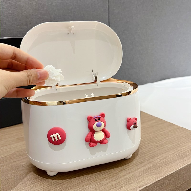 桌面垃圾桶按压式客厅轻奢杂物桶车载家用办公桌饭厅收纳筒垃圾桶