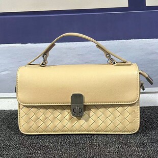 羊皮编织配头层牛皮2024新款 复古真皮女包小方包手提单肩斜挎外贸