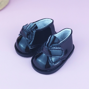 现货娃鞋20cm厘米棉花娃娃穿玩偶公仔魔术L贴皮鞋黑色娃用鞋子配