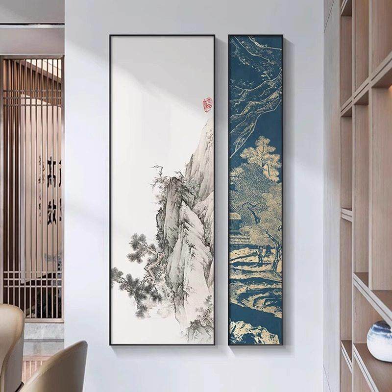 客厅山水画沙发背景墙装饰画两联画办公室壁画风景国画新中式挂画,家居饰品,现代装饰画,淘宝优惠券,粉丝福利购,淘宝优惠卷