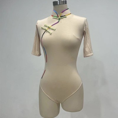 藏族舞蹈服装女练功服演出服表演民族民间舞连体上衣X艺考集训班