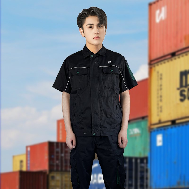 零跑4S店汽f修工作服夏季短袖套装工装售后车间维修工厂机修服定