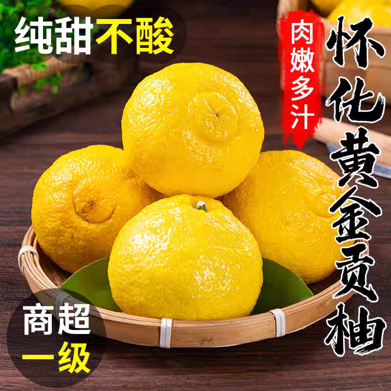 怀化洪江黄金贡柚岩垅春香桔柚象山青湖南雪峰小甜柚礼盒大果5斤