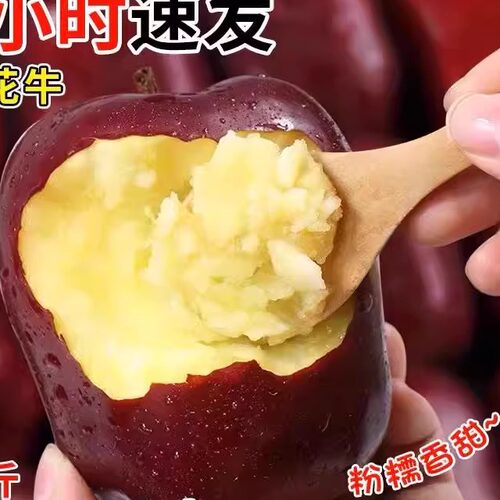 正宗花牛苹果产地甘肃天水蛇红果婴儿老人面粉脆沙甜新鲜水果10斤