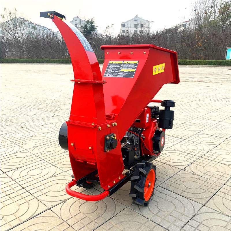 柴油移动树枝粉碎机 小区绿化果园修剪树枝破碎机 竹子秸秆削片机