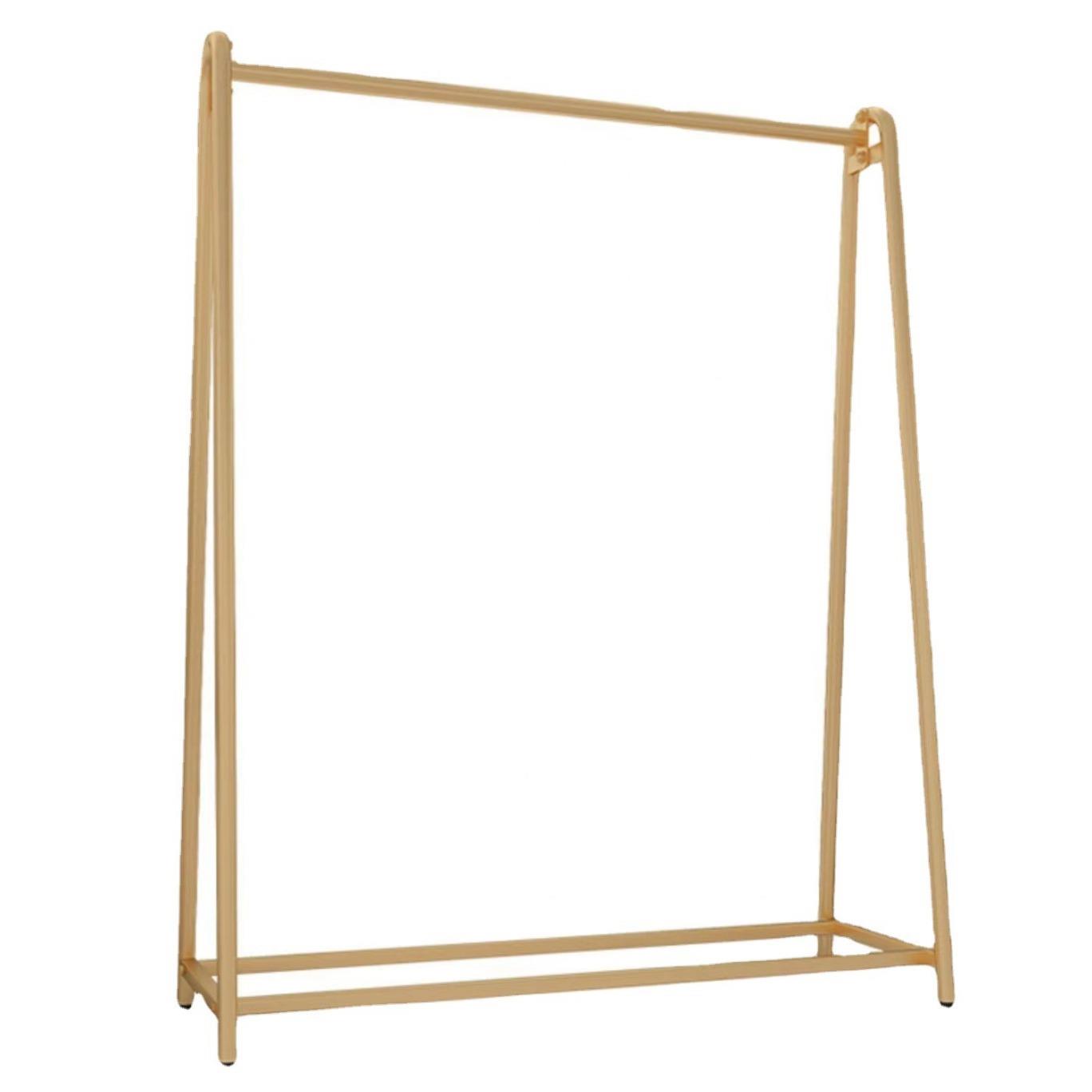 铁艺纳米金色钢材三角体形简易衣帽架家用服装店用稳固底部可置物