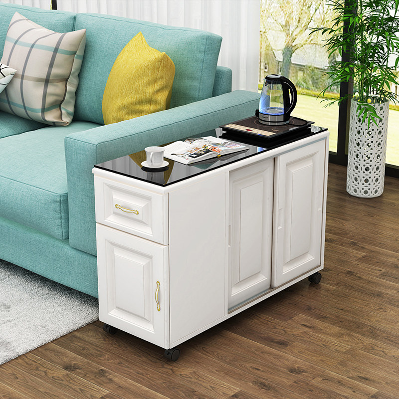 简约欧式边几角几家用沙发窄缝边桌边柜储物收纳柜可移动小茶几
