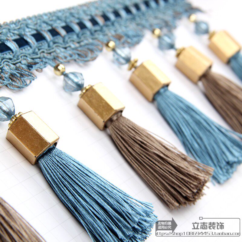 窗帘花边水晶珠子窗帘配件辅料货车装饰别墅装饰纱窗加重双色吊穗