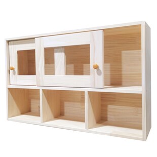 松木实木吊柜墙壁柜推拉门玻璃门客厅阳台挂墙储物柜挂柜定制柜子